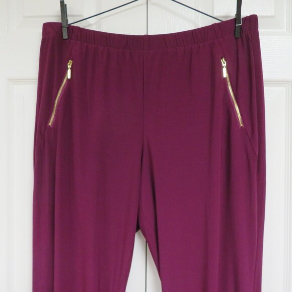 Nina Leonard JoggerSize 1X Plum Solid - Picture 3 of 8